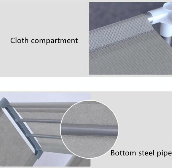 Plastic Steel Tube Multifunctional Combination Holder Student Books Shelf Floor Storage Rack(Gray)