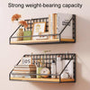 Household Large Non-Punching Organizer Wall Hanging Shelf, Style: Black Basic Model