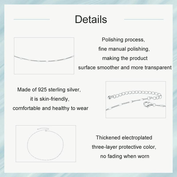 S925 Sterling Silver Platinum-plated Basic Necklace(SCA030)