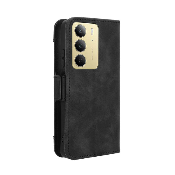 For Realme C75 4G Skin Feel Calf Texture Card Slots Leather Phone Case(Black)