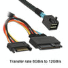 Mini SAS 36P HD8643 To MINI SAS 8639+ 15P Power Hard Drive Data Cable 0.5m