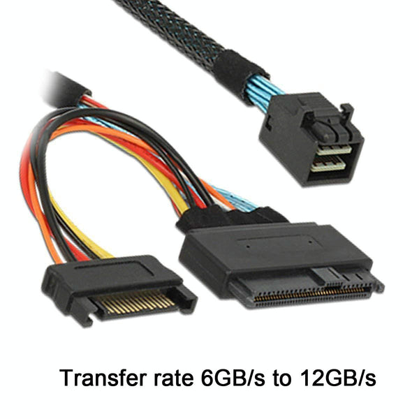 Mini SAS 36P HD8643 To MINI SAS 8639+ 15P Power Hard Drive Data Cable 0.5m