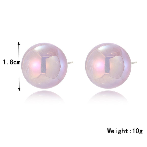 E2209-11 Purple Symphony Round Beads Stud Earrings Jewelry