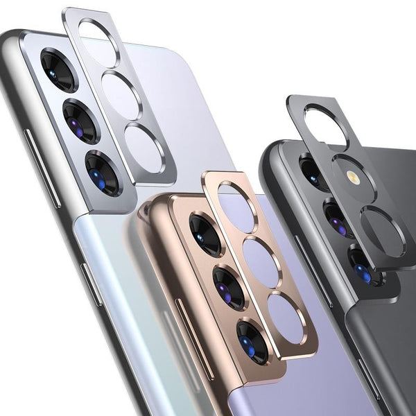 3 PCS Phone Camera Aluminum Alloy Film Rear Camera Protective Film For Samsung Galaxy S21 (Black)