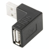 USB 2.0 AM to AF Adapter with 90 Degree Angle(Black)