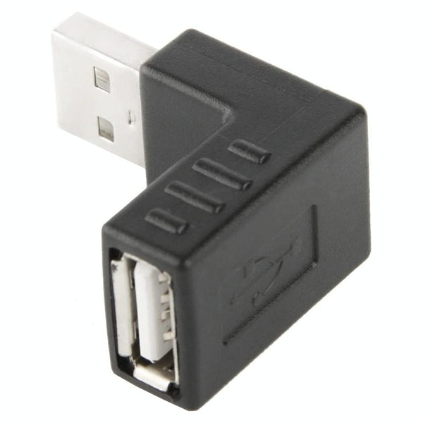 USB 2.0 AM to AF Adapter with 90 Degree Angle(Black)