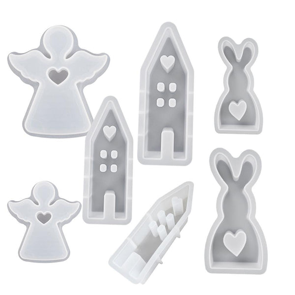 DIY Epoxy Easter Desktop Decoration Candle Silicone Mold, Spec: House 003