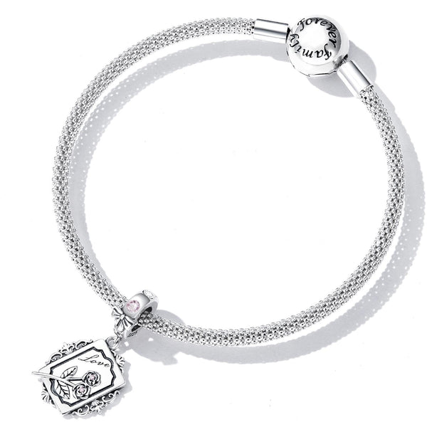 S925 Sterling Silver Rose Invitation Pendant DIY Bracelet Necklace Accessories