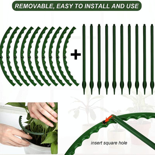 Garden Flower Stand Plant Plastic Support Ring, Style: Long Double Layer(Green)