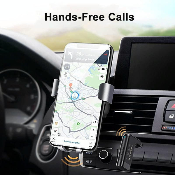 KUULAA KL-YP08 Car Wireless Bluetooth Receiver 5.0 Hands-free AUX 3.5mm(Black)