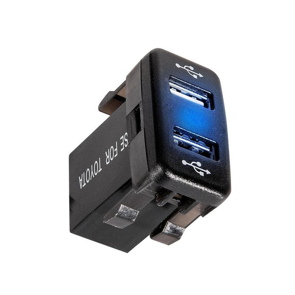 Car Charger Original Hole Non-Destructive Modification Of Dual Usb Car Charger With Line Suitable For Toyota(FTWU Blue Light)