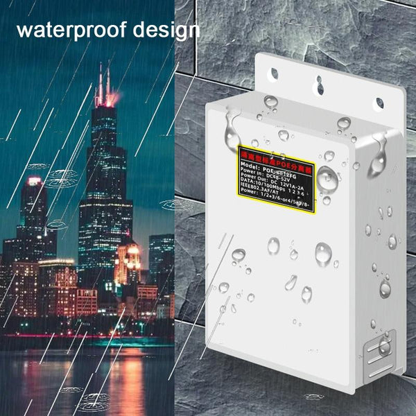 Waterproof PoE Splitter 48V to 12V, 802.3af, for IP CCTV Camera