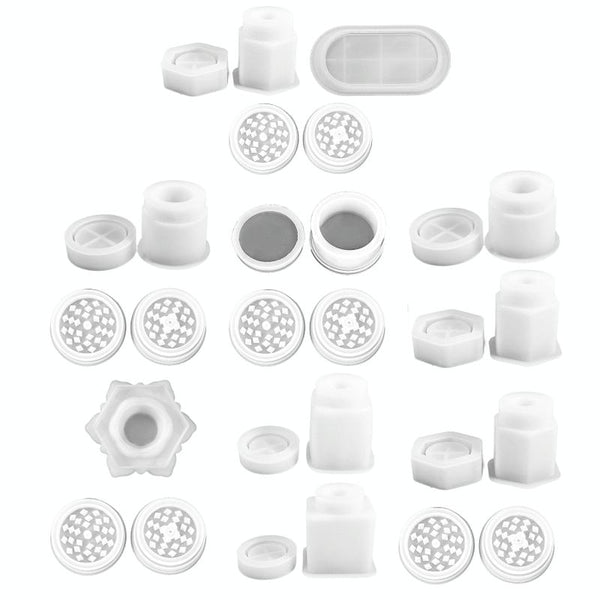 DIY Crystal Epoxy Silicone Mold Combination Set, Shape: Hexagonal Prism+Circular Bottle