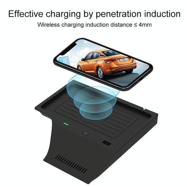 Car Fast Charging Wireless Charger for Nissan Sylphy 2020-2021, Left Driving(Black)