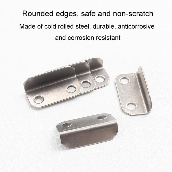 10pcs Lock Accessories L-Shaped Right Angle Office Drawer Lock Plate Furniture Parts Door Stopper(Silver)