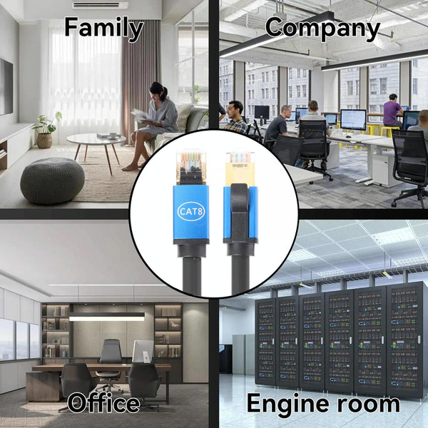 2m CAT8e Pure copper Computer Switch Router Ethernet Network LAN Cable