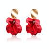 Long Exaggerated Fabric Art Handmade Petal Earrings, Color: E1910-2 4 Shorts Model