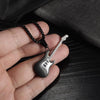 OPK 1989 Personality Stainless Steel Guitar Pendant Titanium Steel Necklace, Color: Steel Color Pendant+0.3x55cm Pearl Chain