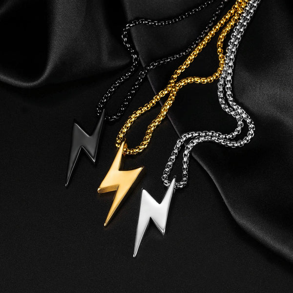 1894 Titanium Steel Men Necklace Accessories, Color: Gold Single Pendant