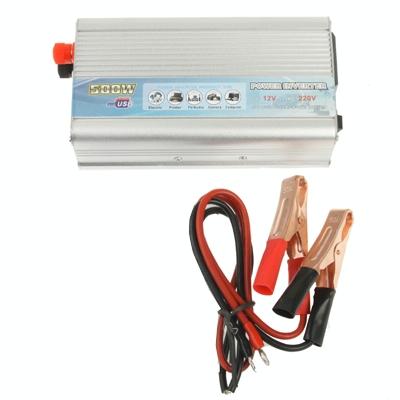 500W DC 12V to AC 220V Car Power Inverter with USB Port(Silver)