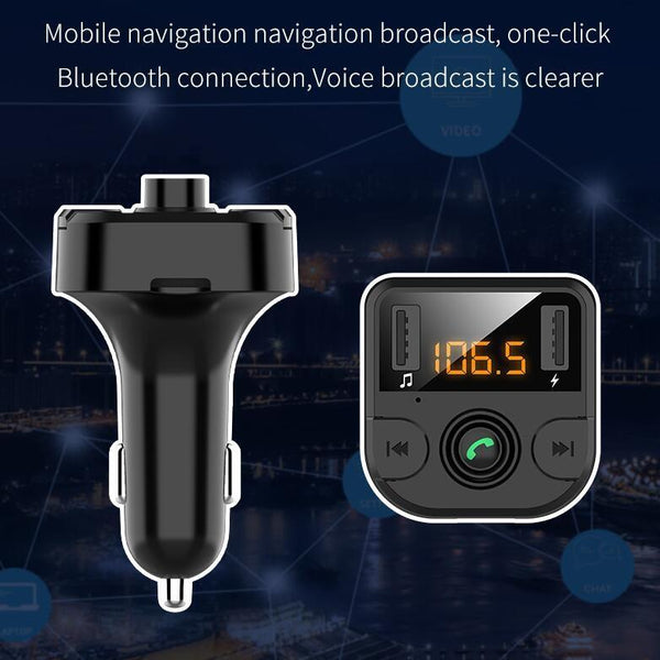 BT36B Car Bluetooth MP3 Music Player Car FM Transmitter Phone Hands-Free(Black Standard)