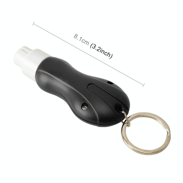 2 in 1 Mini Car Safety Rescue Hammer Life Saving Escape Emergency Hammer Seat Belt Cutter Window Glass Breaker (Black)