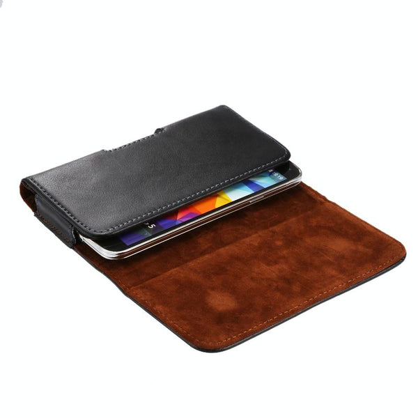 Universal Horizontal Style Leather Waist Bag with Back Splint For iPhone X , Samsung S7 / S5 / S4, Grand DUOS / I9082(Black)
