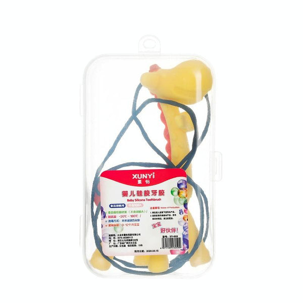 XUNYI Baby Giraffe Rattles Teether Kids Silicone Bite Toy, Spec: Rectangular Box Yellow