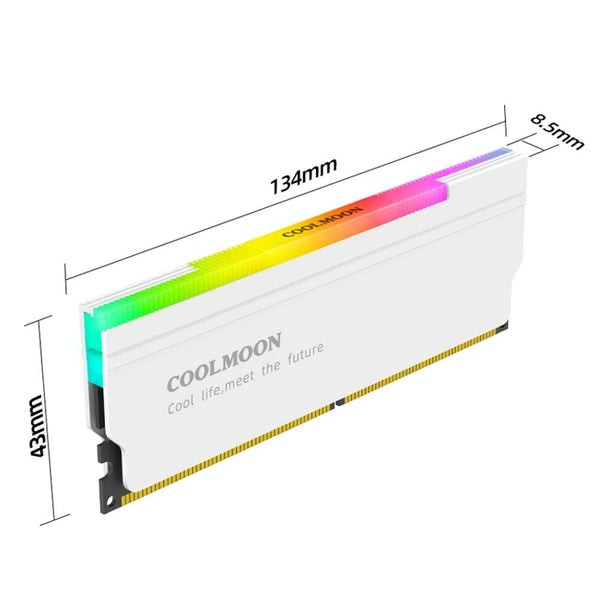 COOLMOON CM-RA1 ARGB Memory Vest Desktop Computer Memory Stick Cooling Case(White)