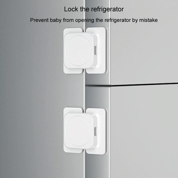 Multifunctional Baby Anti-pinch Door Latch Drawer Refrigerator Child Safety Lock(White)