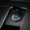 Aluminum Alloy Double QC3.0 Fast Charge With Button Switch Car USB Charger Waterproof Car Charger Specification: Black Shell Blue Light With 60cm Line