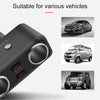 SHUNWEI SD-1925 120W 3A Car 2 in 1 Dual USB Charger 90 Degree Free Rotation Cigarette Lighter(Black)