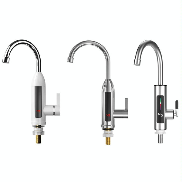 Smart Household Digital Display Instant Hot Kitchen Electric Faucet, Plug: EU Plug(Stainless Steel)