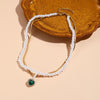 N2209-5 Double-layer Green Love Ladies Temperament Necklace Collarbone Chain