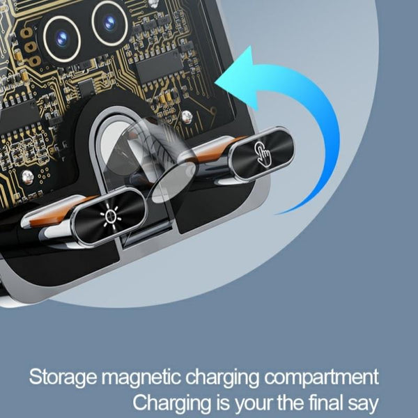 F18 With Infrared Sensor Phone Charging Aluminum Alloy Bracket Car Wireless Charger(Transparent Silver)