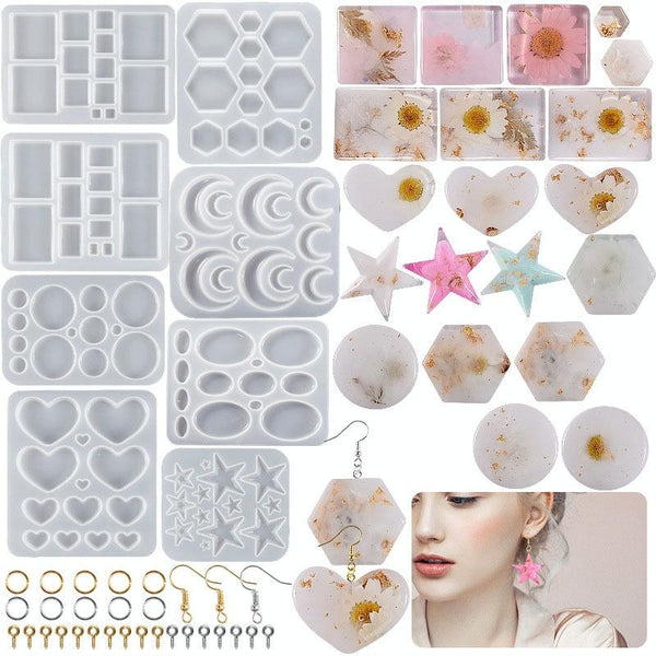 DIY Epoxy Resin Three-Dimensional Geometric Pendant Earring Silicone Mold, Spec: Pentagram