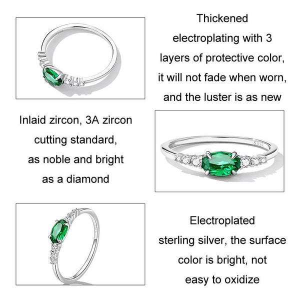 Sterling Silver S925 Zircon Ring Platinum Plated Ring, Size: No.7(BSR265-VT)