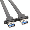 80cm Motherboard USB3.0 Panel Cable Front 19Pin To Dual-Port A Female Data Flat Cable