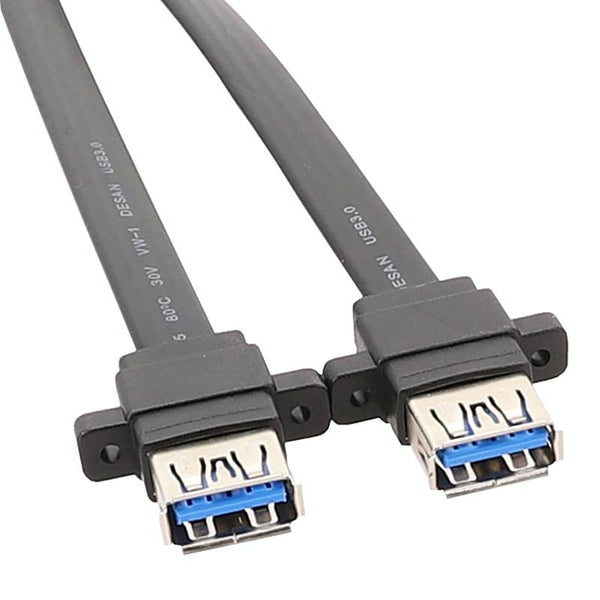 80cm Motherboard USB3.0 Panel Cable Front 19Pin To Dual-Port A Female Data Flat Cable