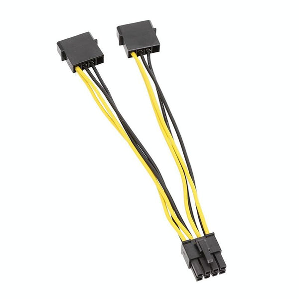 20cm IDE Power Dual Large 4Pin To EPS 8Pin CPU Supply Cable