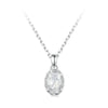 S925 Sterling Silver Platinum-plated Teardrop-shaped Moissanite Necklace(MSN035)