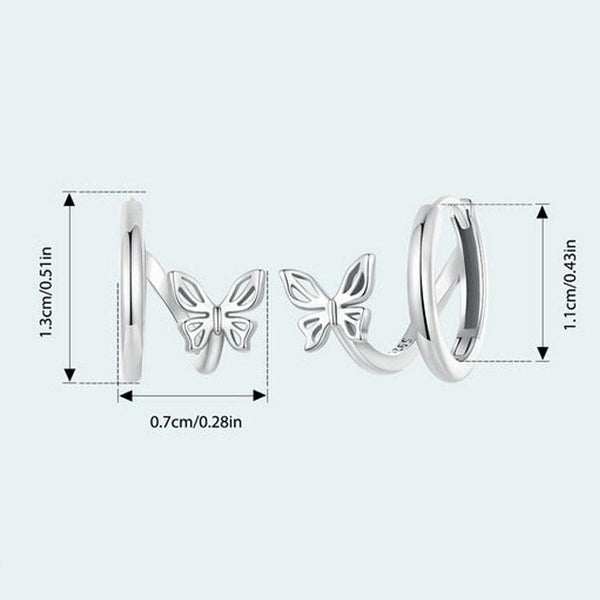 S925 Sterling Silver Oxidized Butterfly Earrings(SCE1766)
