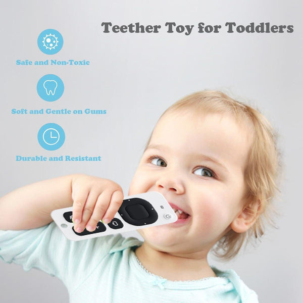 Baby Simulation Silicone Remote Control Can Press Tooth Glue Preventing Eating Hands Teething Stick, Color: 4th Generation Yellow
