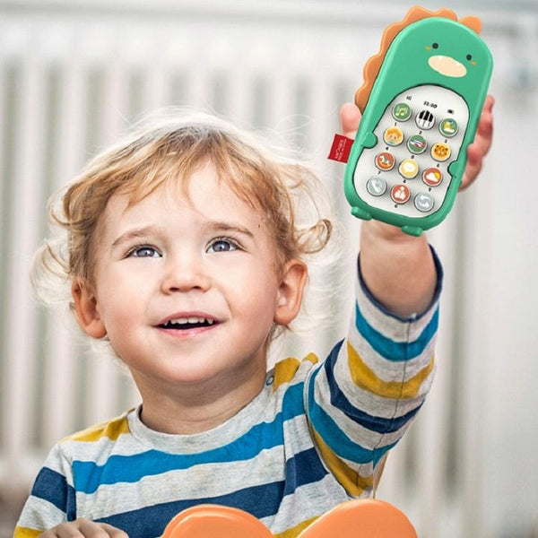 Baby Puzzle Bilingual Simulation Mobile Phone Toy Baby Child Early Education Machine(Pink)