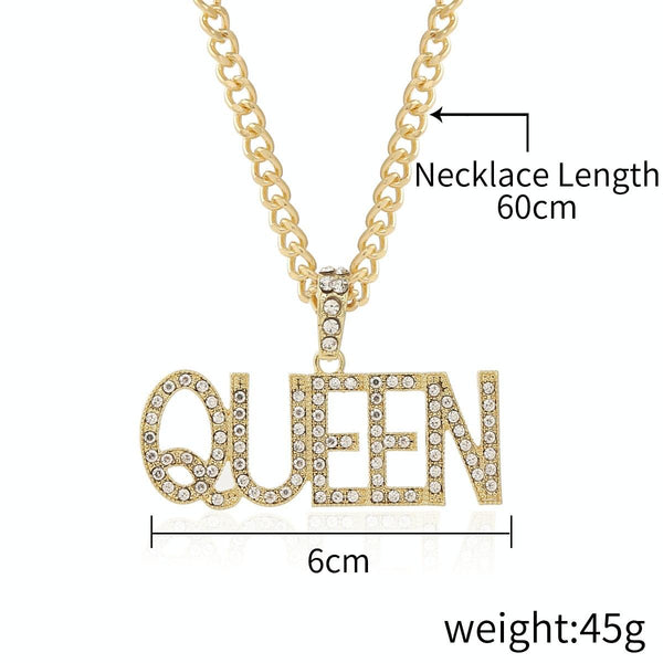 N2106-14 Queen Exaggerated Hip Hop Style Necklace Collarbone Chains