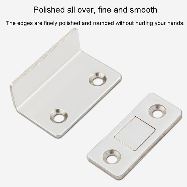 90 Degree No-Punch Invisible Door Suction Thin Section Wardrobe Sliding Door Magnetic Suction(Silver)