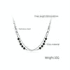OPK GX2416 Stainless Steel Double Chain Glass Beads Necklace