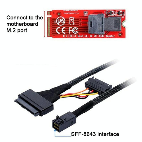 Mini SAS 36P HD8643 To MINI SAS 8639+ 15P Power Hard Drive Data Cable 0.75m
