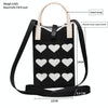 Heart Shaped Knitted Mini Crossbody Phone Bag For 6.9 inch and Below Phones(Black)