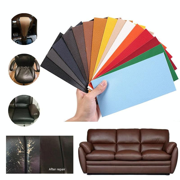 10x20cm Self-Adhesive PU Leather Patch Sticker Sofa Seat Small Hole Repair Patch(Black)